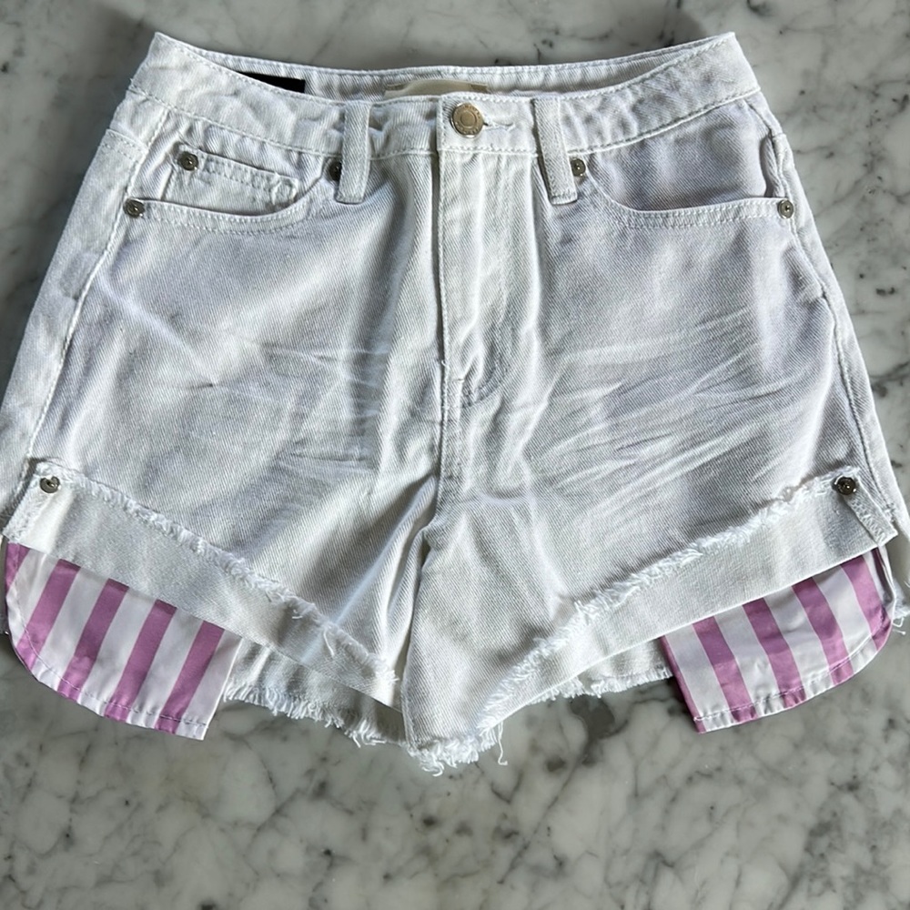 Habitual size 12 white and pink denim shorts.